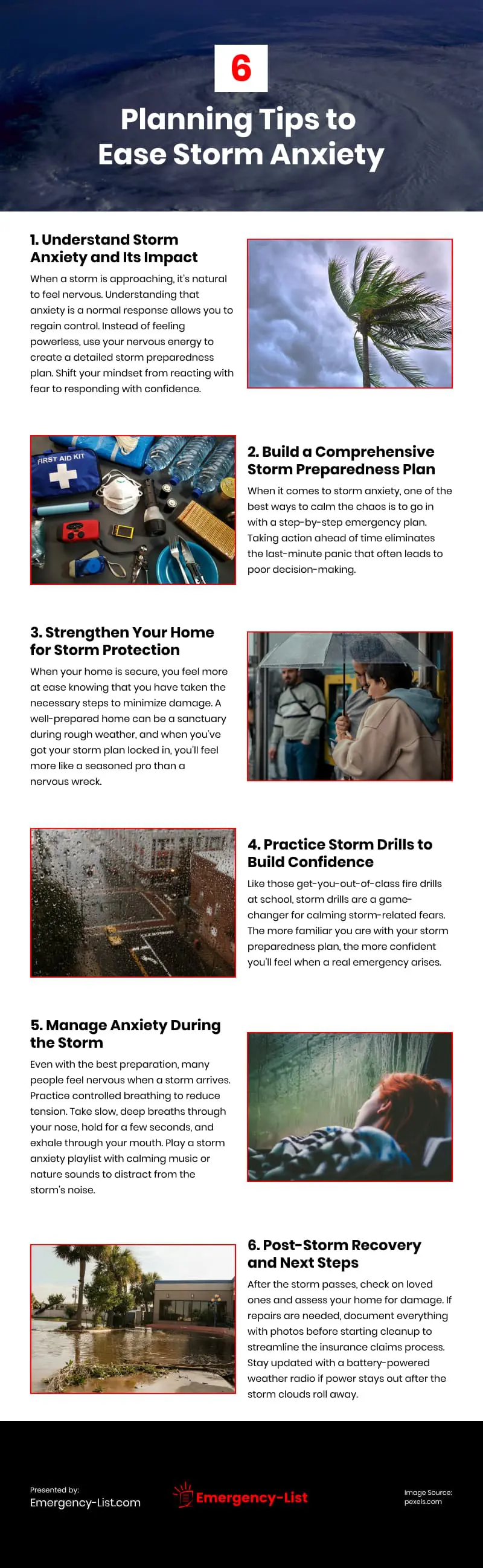 6 Planning Tips to Ease Storm Anxiety Infographic