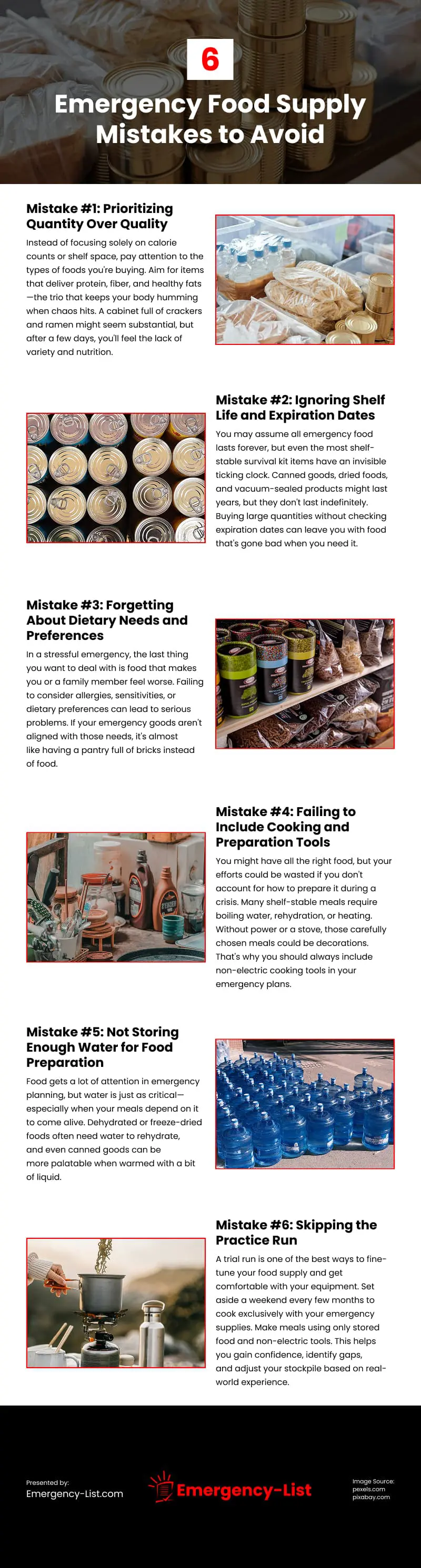 6 Emergency Food Supply Mistakes to Avoid Infographic 6 Emergency Food Supply Mistakes to Avoid Infographic