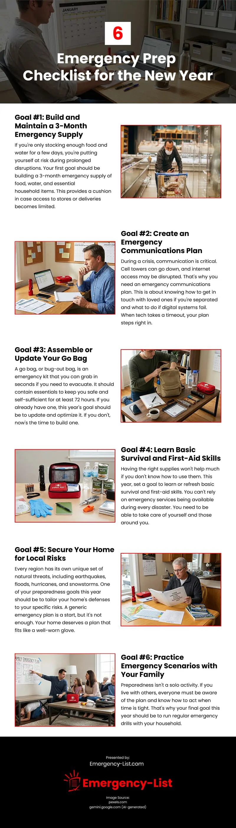 6 Emergency Prep Checklist for the New Year Infographic 6 Emergency Prep Checklist for the New Year Infographic