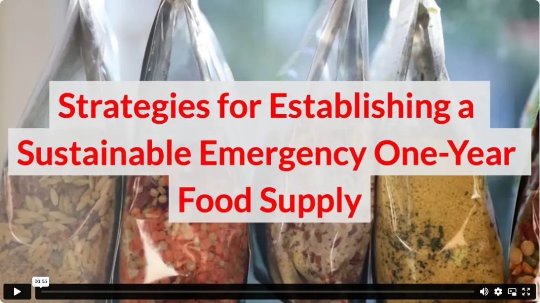 Strategies for Establishing a Sustainable Emergency One-Year Food Supply