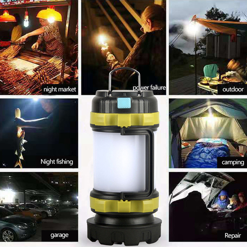 Outdoor Emergency Camping Light Flashlight Rechargeable Battery Power