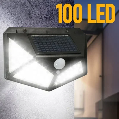 100 LED Solar Wall Lamp All Sides Luminous Motion Sensor Human