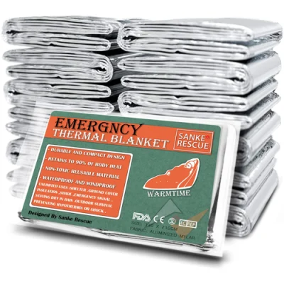 4pcs Emergency Mylar Thermal Blanket Foil Space Blanket Designed for