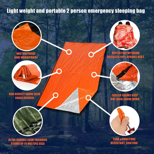 Portable Waterproof Emergency Survival Sleeping Bag Outdoor Edc
