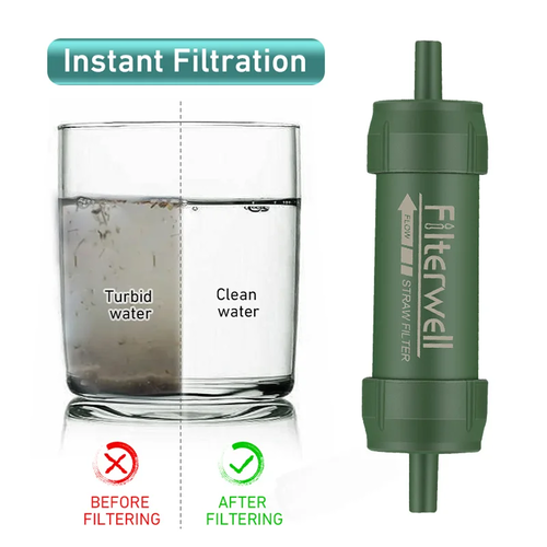 Westtune Outdoor Mini Water Filter Straw Camping Purification Portable
