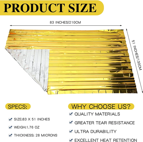 Outdoor Emergency Gold-Sliver Survival Blanket Waterproof First Aid