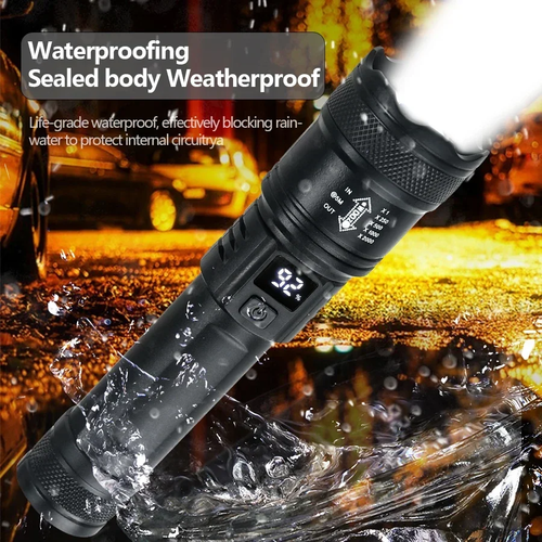 High Strong Power Led Flashlights 2000LM Tactical Torch with Display