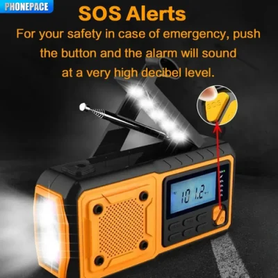 Portable Emergency Solar Power Radio Hand Crank Charging AM/FM Weather
