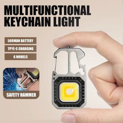 LED Portable Keychain Flashlight Outdoor Camping COB Work Light