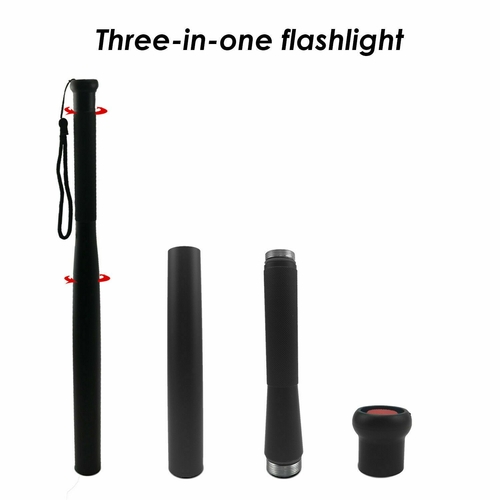 49cm Baseball Bat LED Flashlight Bright Baton Torch Emergency Security