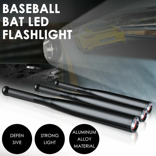 49cm Baseball Bat LED Flashlight Bright Baton Torch Emergency Security